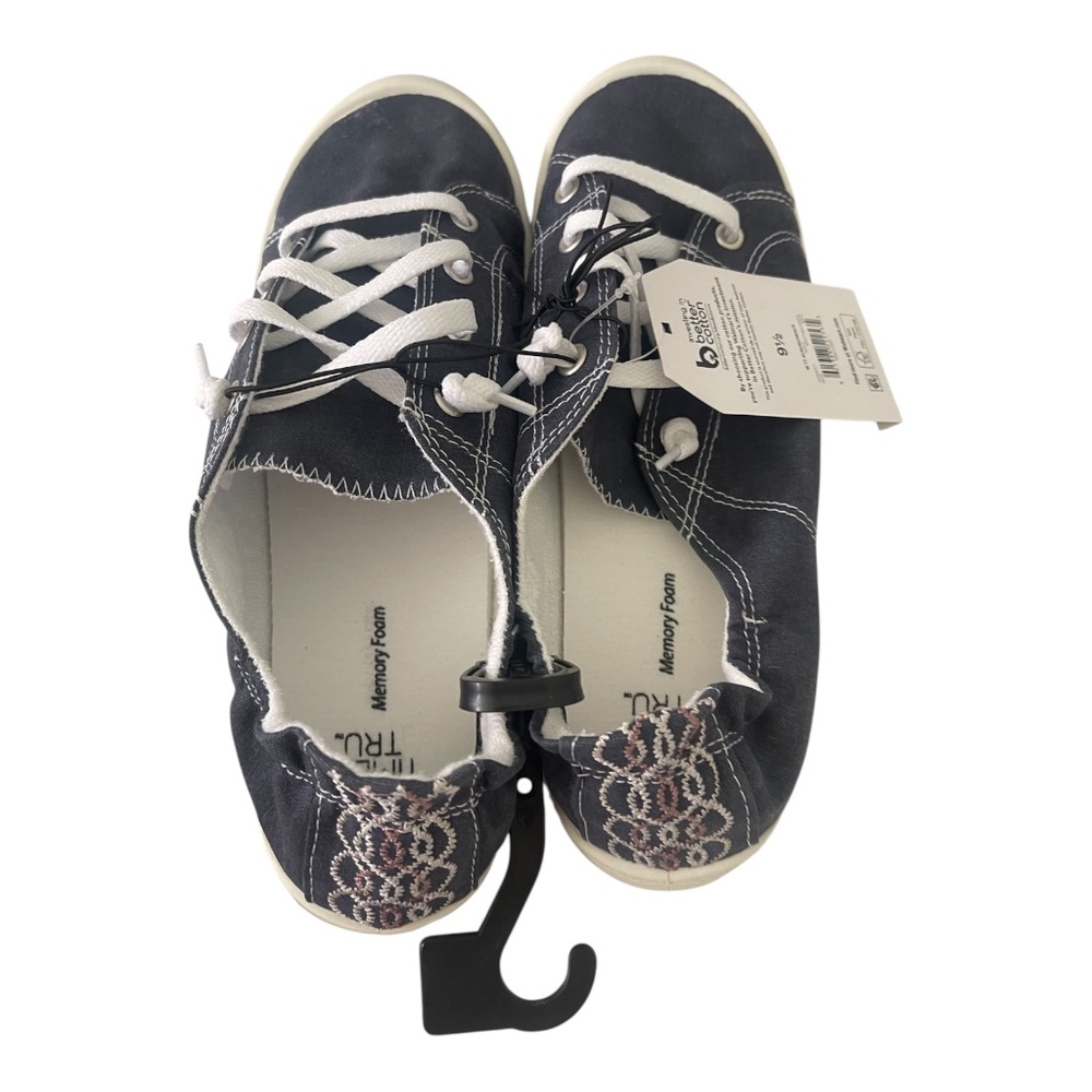 !MEDIUM WIDTH BLUE Time and Tru Women's Scrunch Back Slip-On Sneaker Sz various